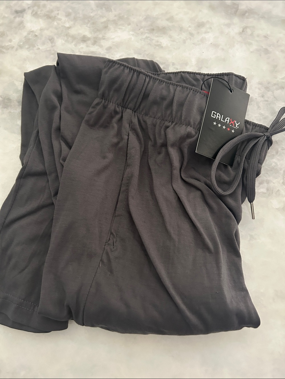 Galaxy Drawstring Lounge Pants in Charcoal Black